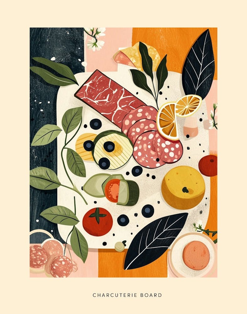 Charcuterie Board Art Deco Poster 3
