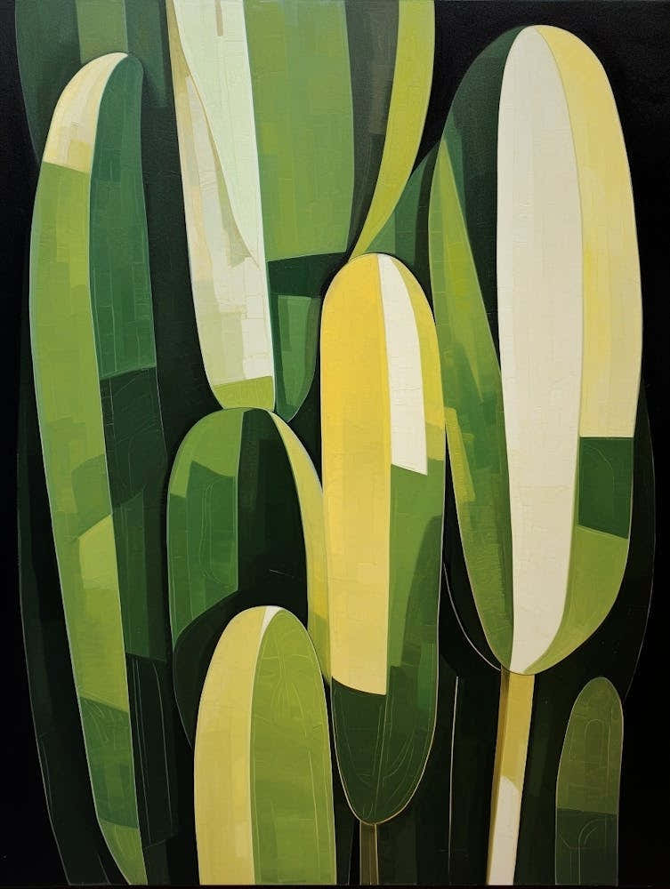 Modern Abstract Cactus Painting Chamaecereus Silvestrii Cactus 4