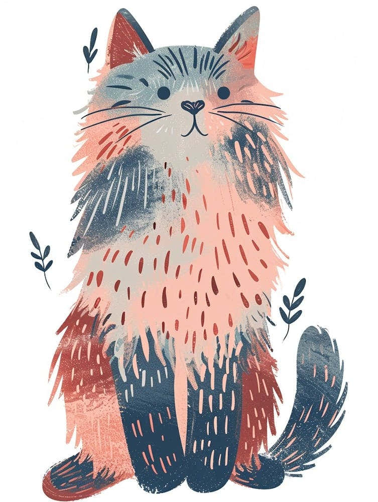 Highlander Cat Clipart Illustration 4