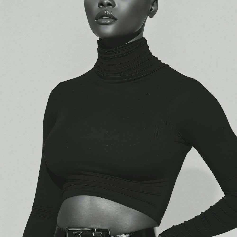 Black Woman In Black Turtleneck