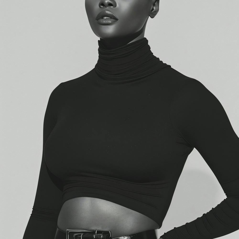 Black Woman In Black Turtleneck
