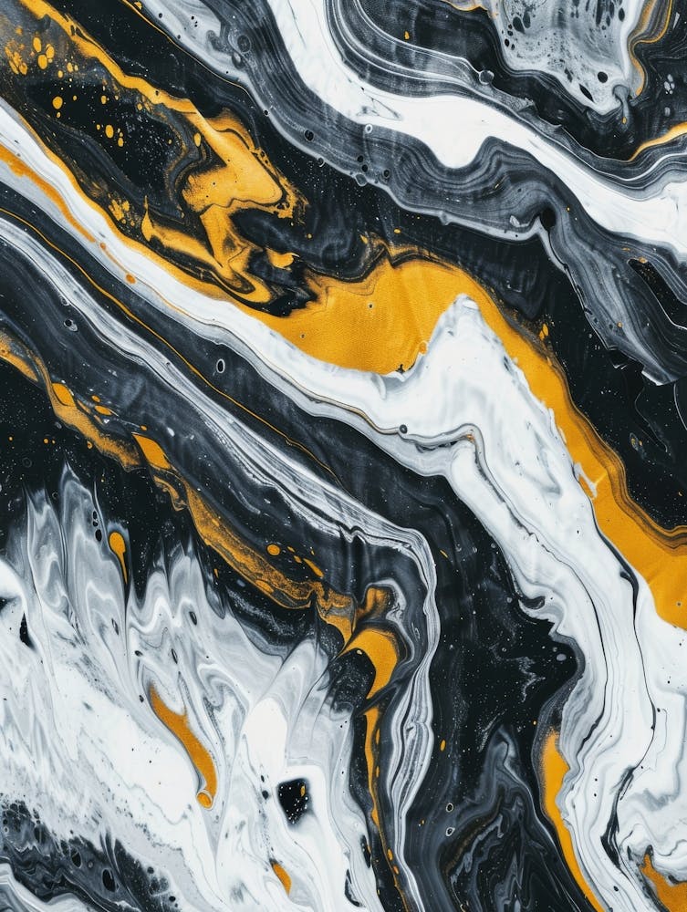 Abstract Black And Yellow Marble