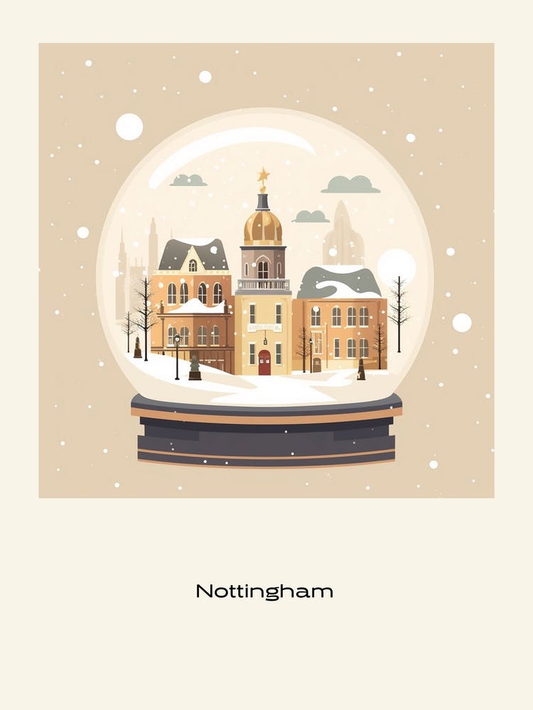 Nottingham United Kingdom 2 Snowglobe Poster