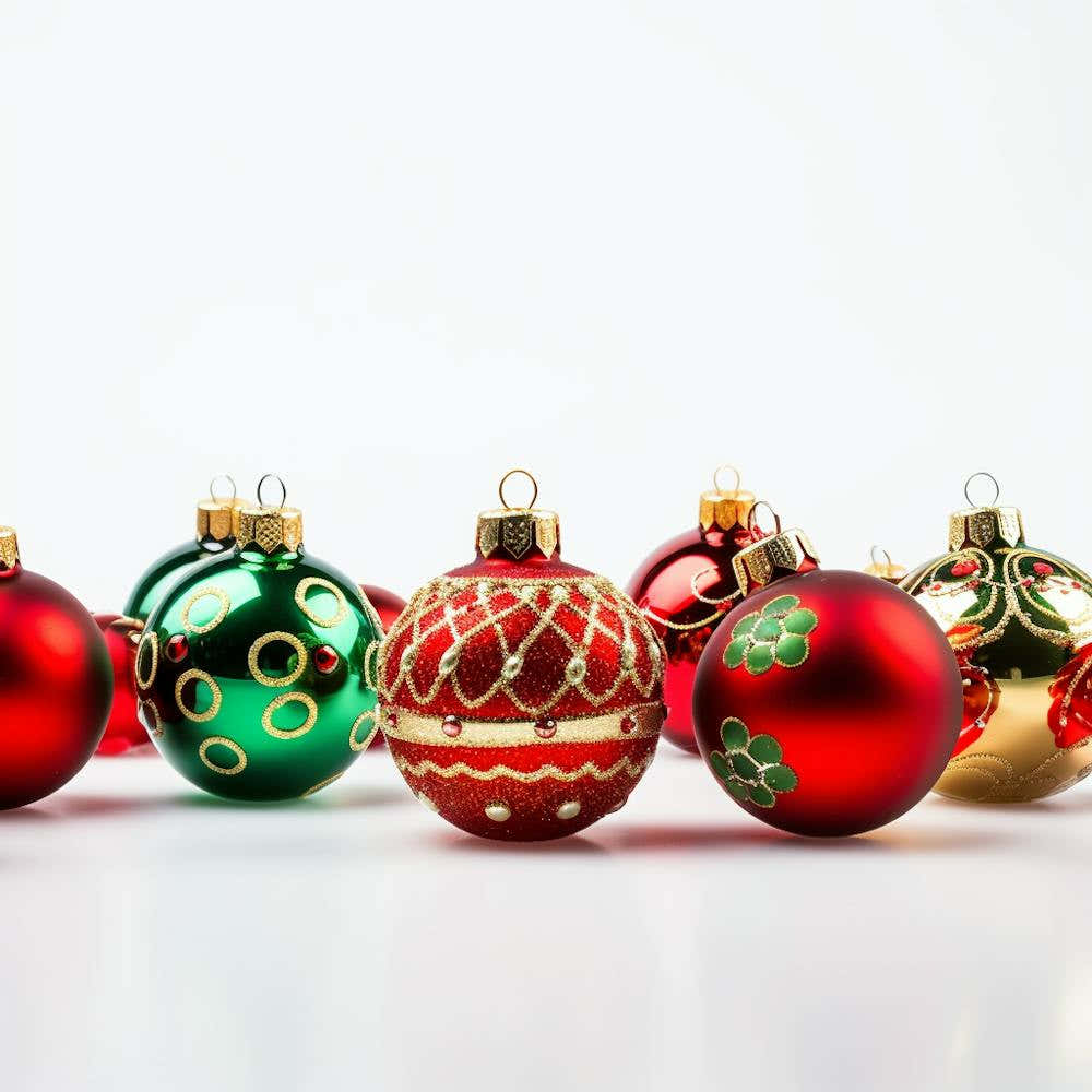 Christmas Ornaments Isolated On White