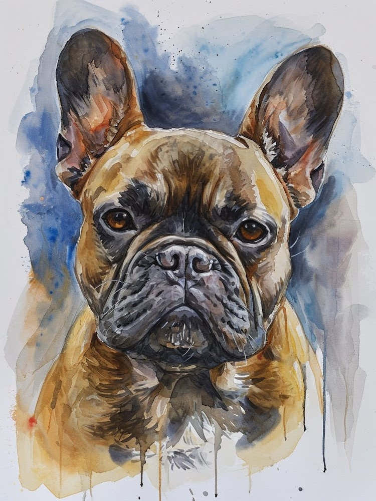 French Bulldog Watercolor Painting 1