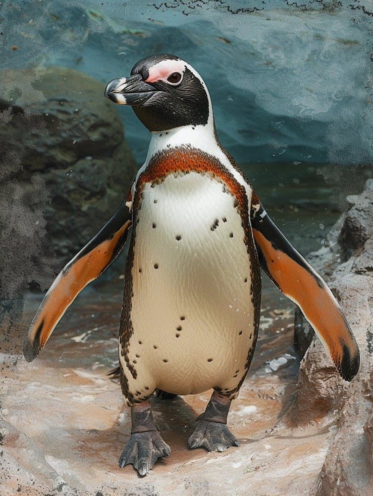 Galapagos Penguin King George Island Colour Block Painting 4