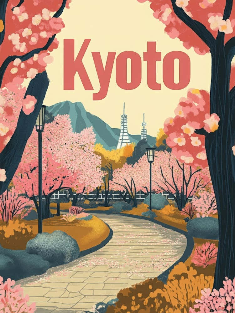 Aihrgdesign A 1970s Inspired Travel Poster For Kyoto 2