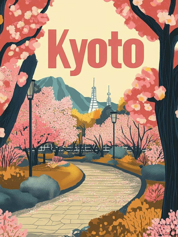 Aihrgdesign A 1970s Inspired Travel Poster For Kyoto 2