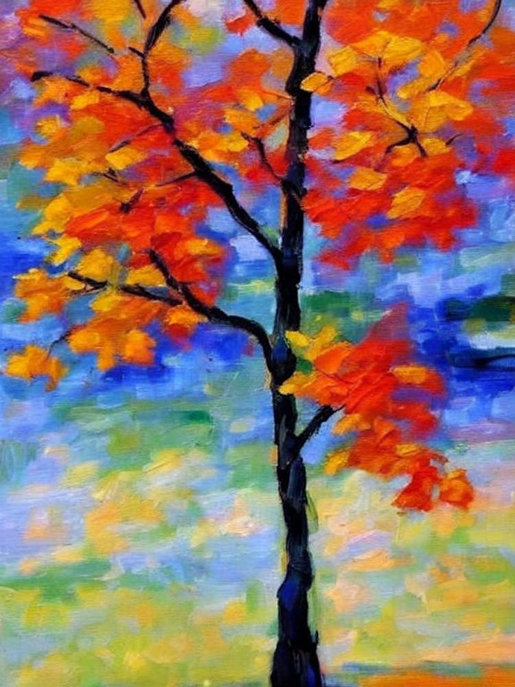 Maple tree Abstract Block Colour