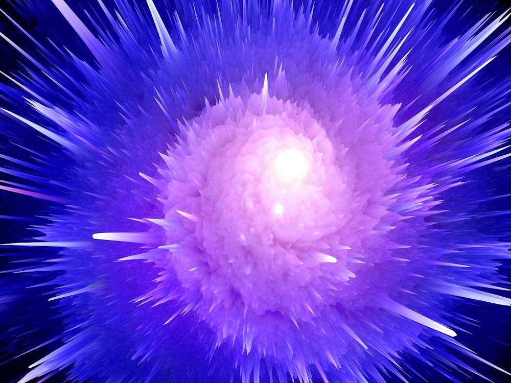 Blue Star Burst - space neon poster, synthwave poster