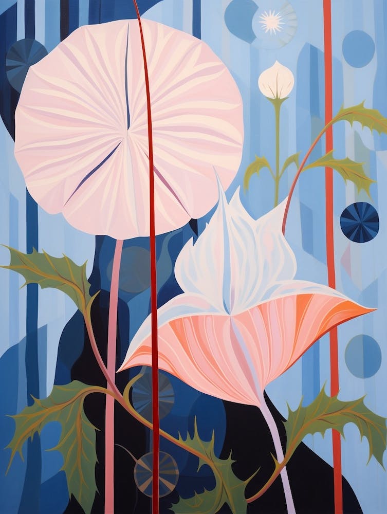 Moonflower 2 Hilma Af Klint Inspired Pastel Flower Painting