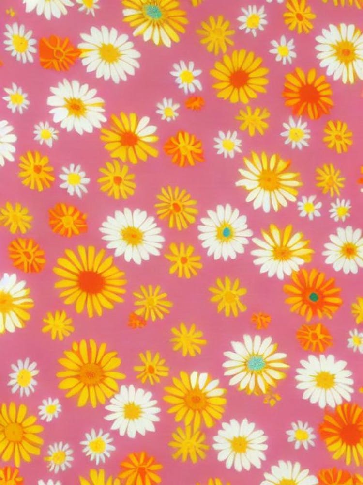 Oxeye Daisy Floral Print Retro Pattern 1 Flower