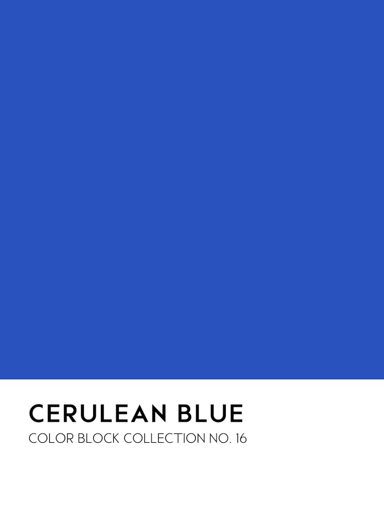 Cerulean Blue Color Block Collection Wall