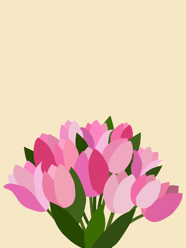 Fresh Tulips - Pastel Yellow And Pink