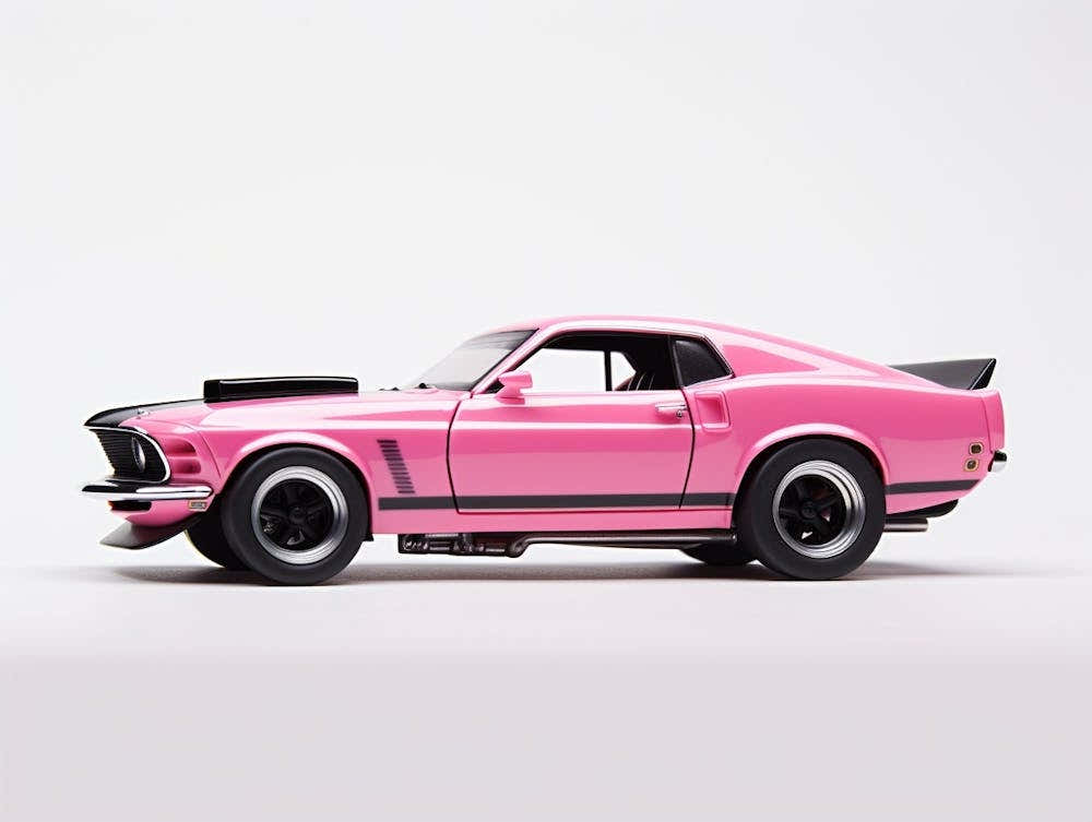 Toy Car 69 Mustang Boss 302 Pink