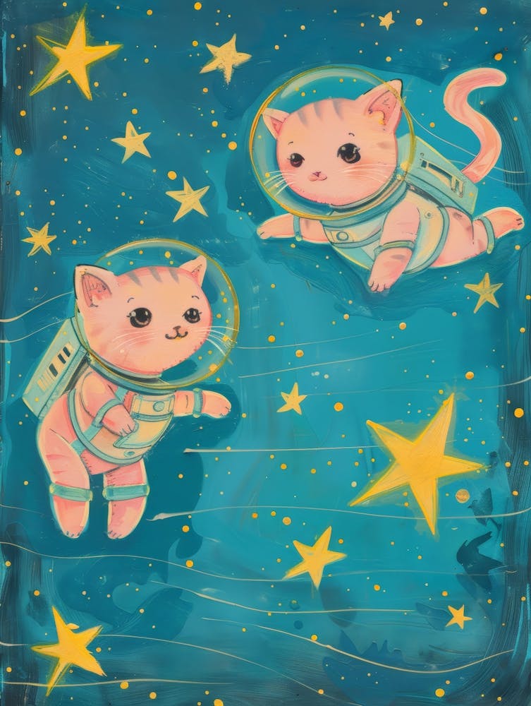 Two Kittens In Space