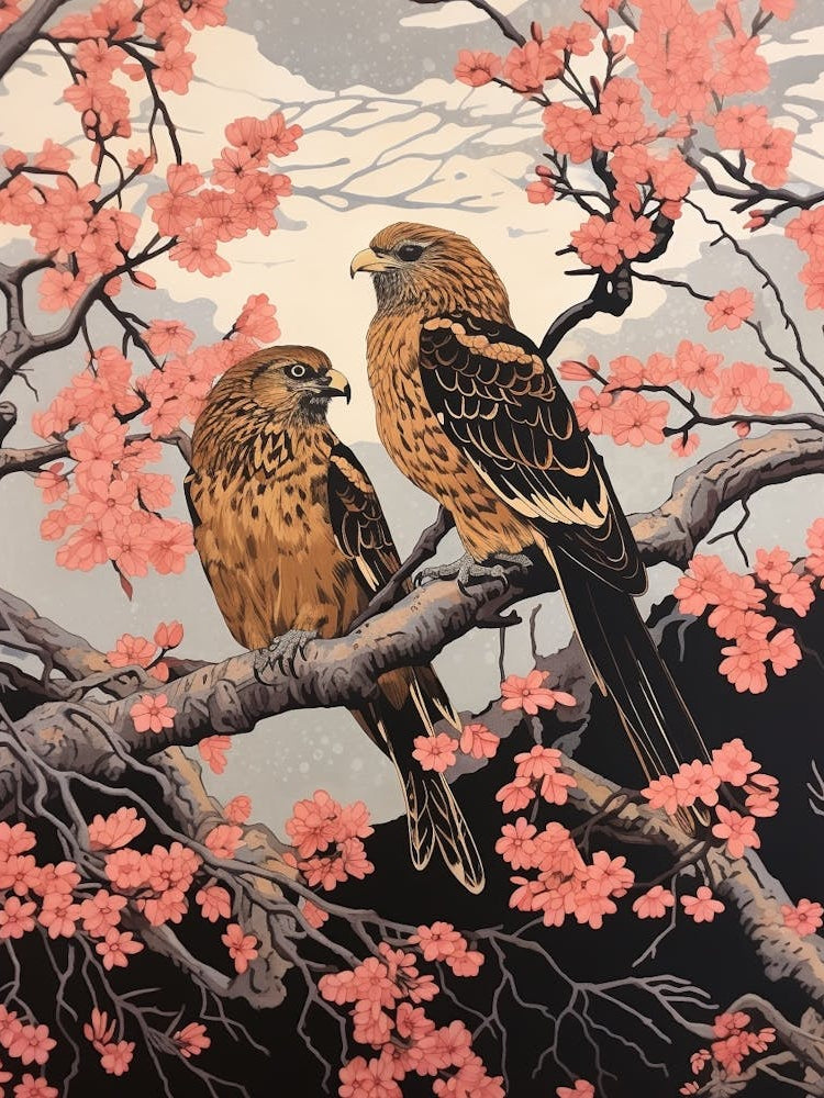 Art Nouveau Birds Poster Golden Eagle 2