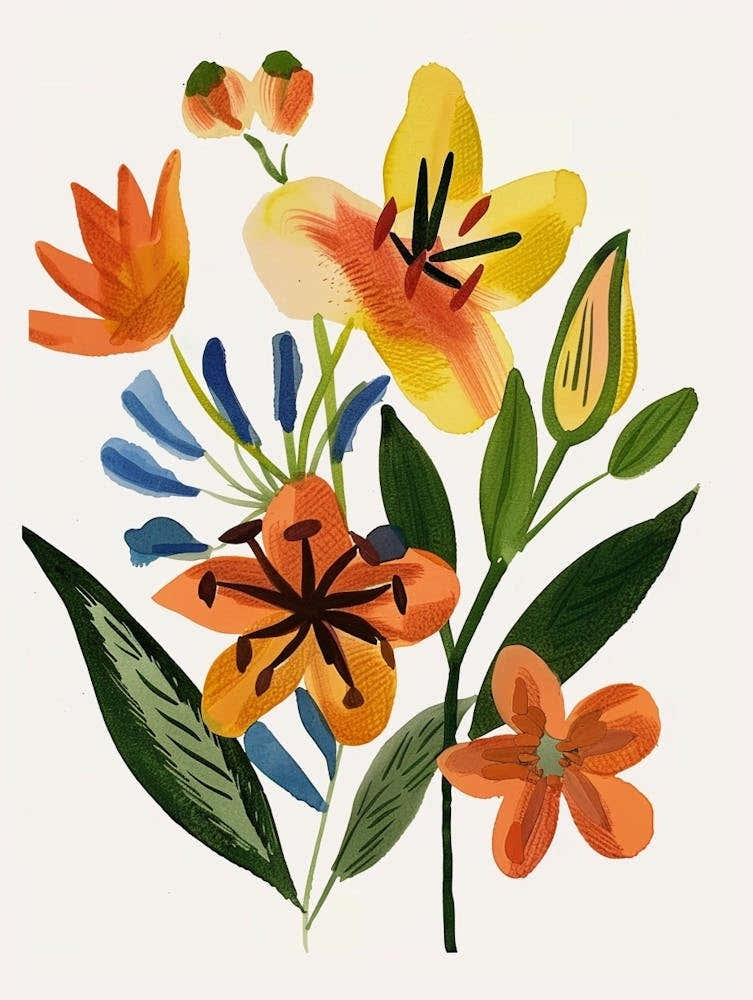 Painted Florals Gloriosa Lily 4