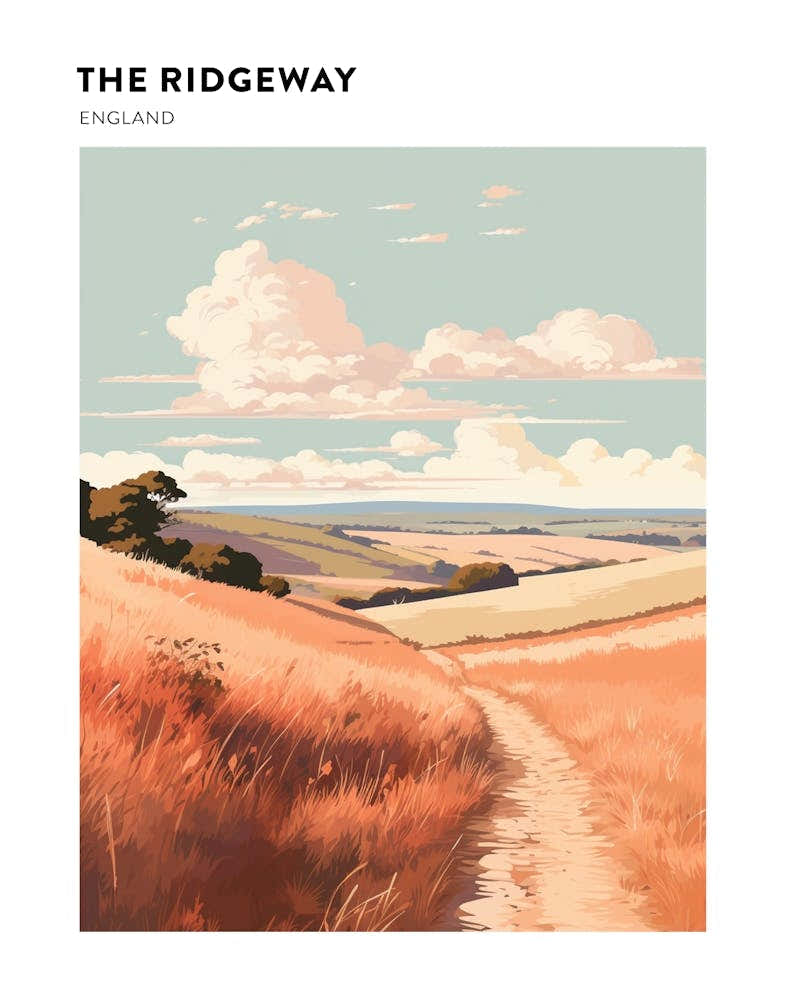 The Ridgeway England 2 Hiking Trail Landscape Poster