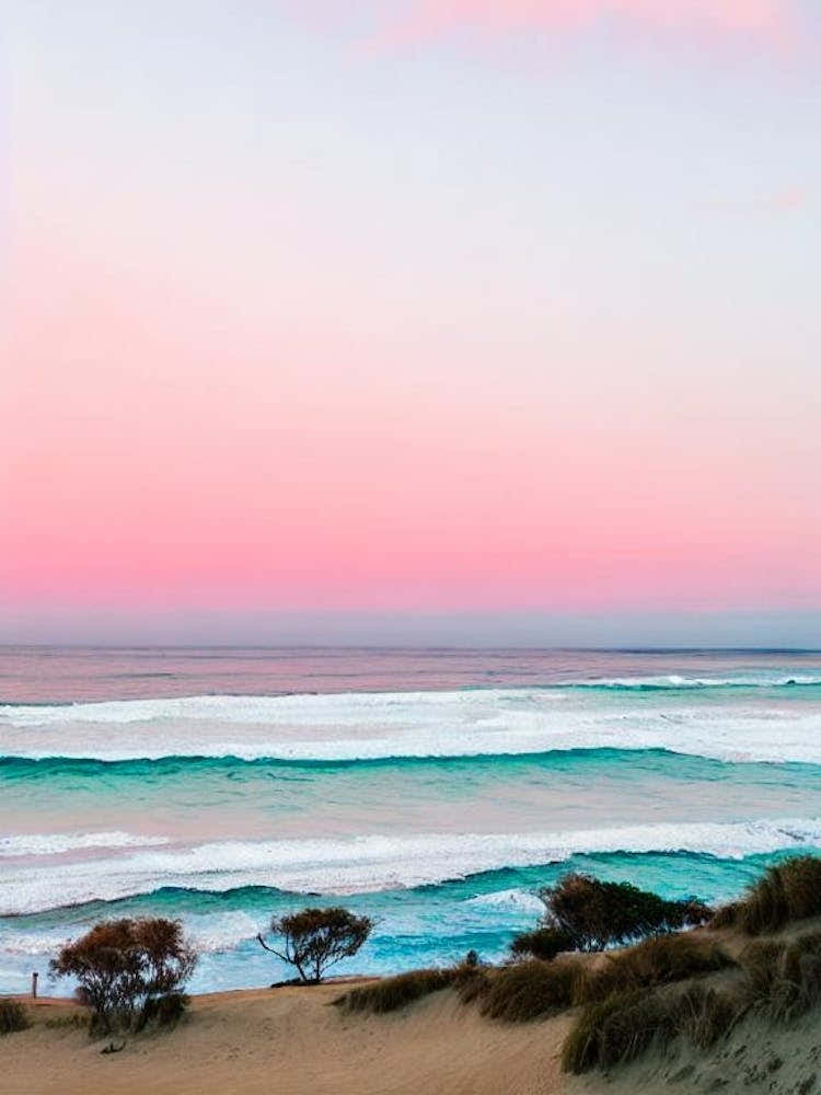 Torquay Beach, Australia Pink Photography