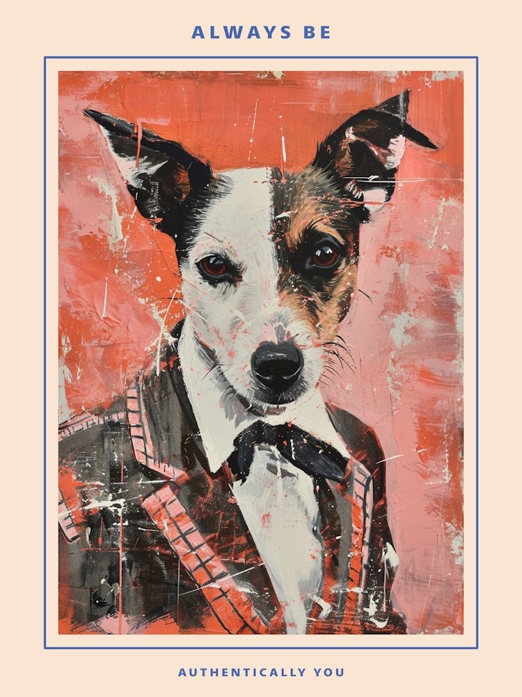 Dog In A Suit Kitsch Portrait 1 Poster