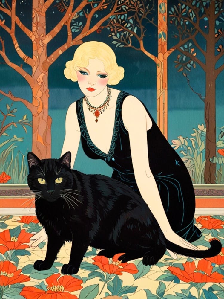 Lady With A Black Cat