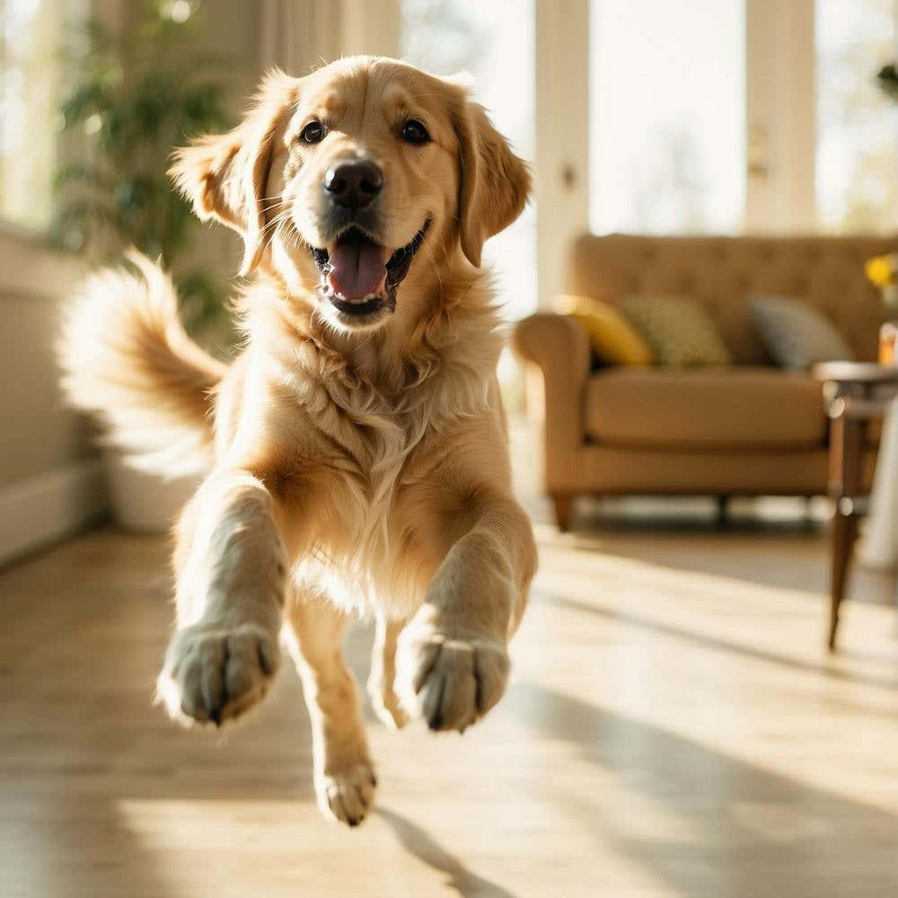 Golden Retriever Jumping