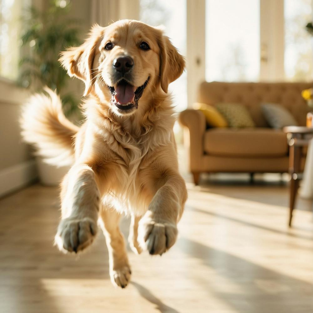 Golden Retriever Jumping