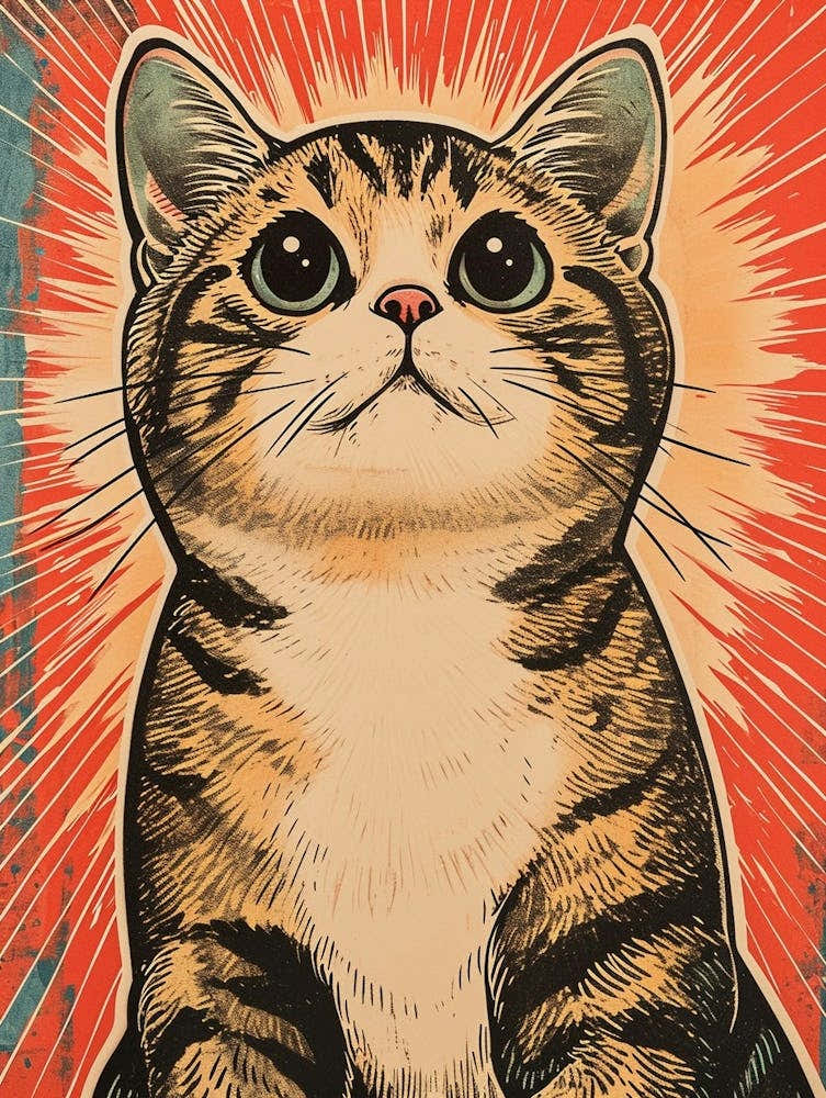 Munchkin Cat Relief Illustration 4