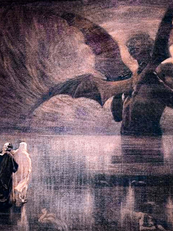 Inferno Canto 34, Satan in the Frozen Lake - Alberto Zardo, c.1920 Remastered HD