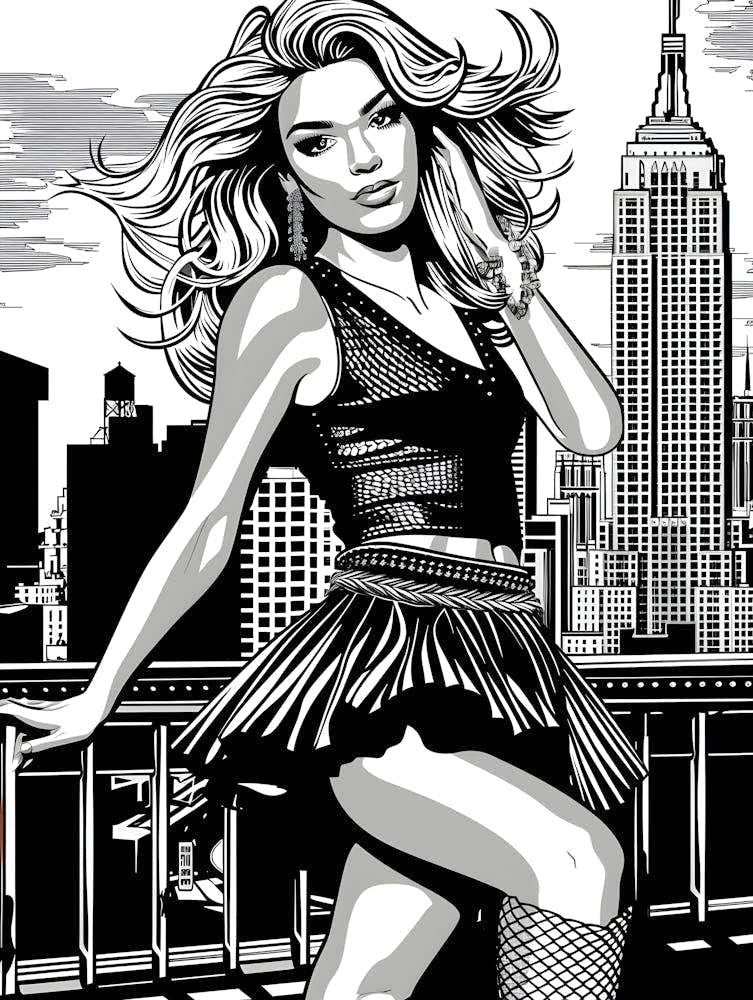 Mod Girl Black And White NYC 2