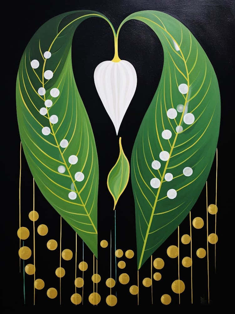 Lily Of The Valley 3 Hilma Af Klint Inspired Flower Illustration