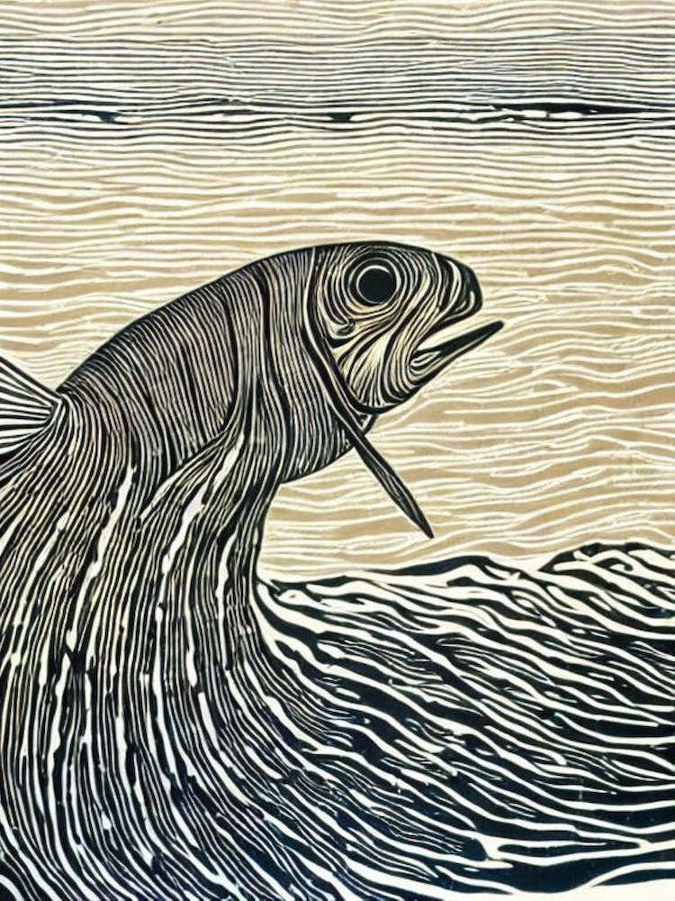 Cuttlefish Linocut