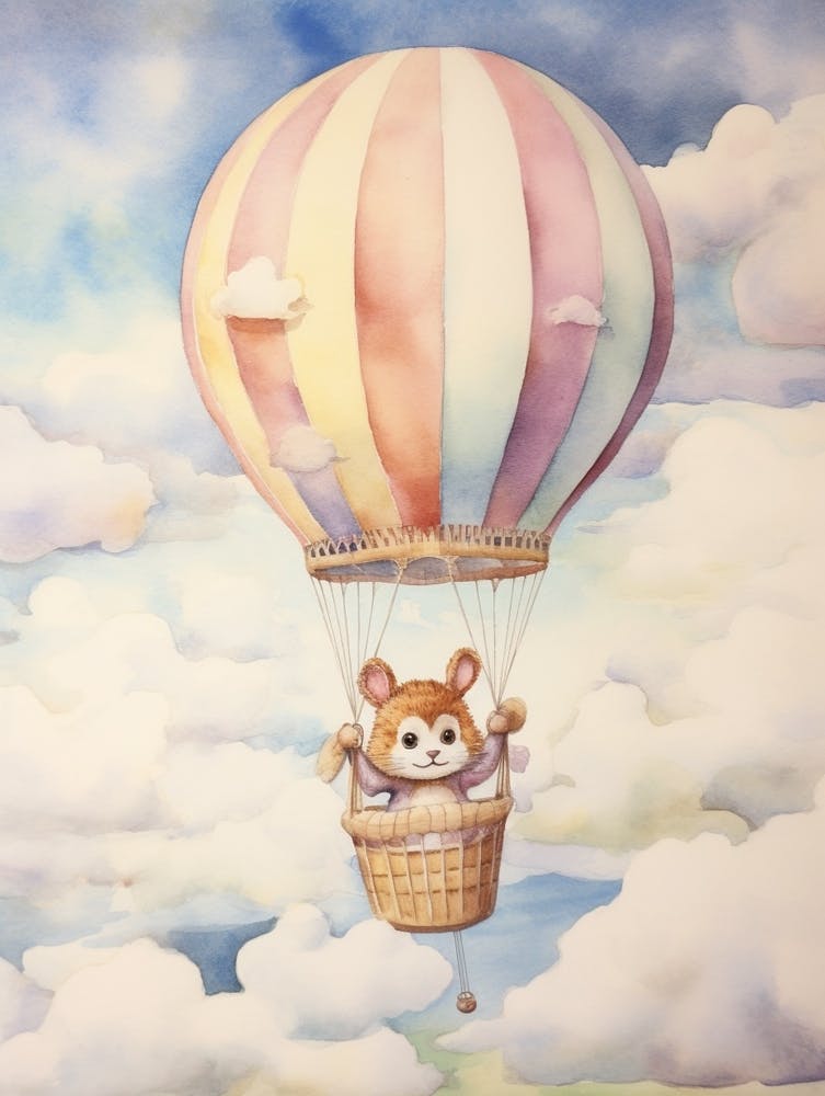 Baby Mouse 3 In A Hot Air Balloon