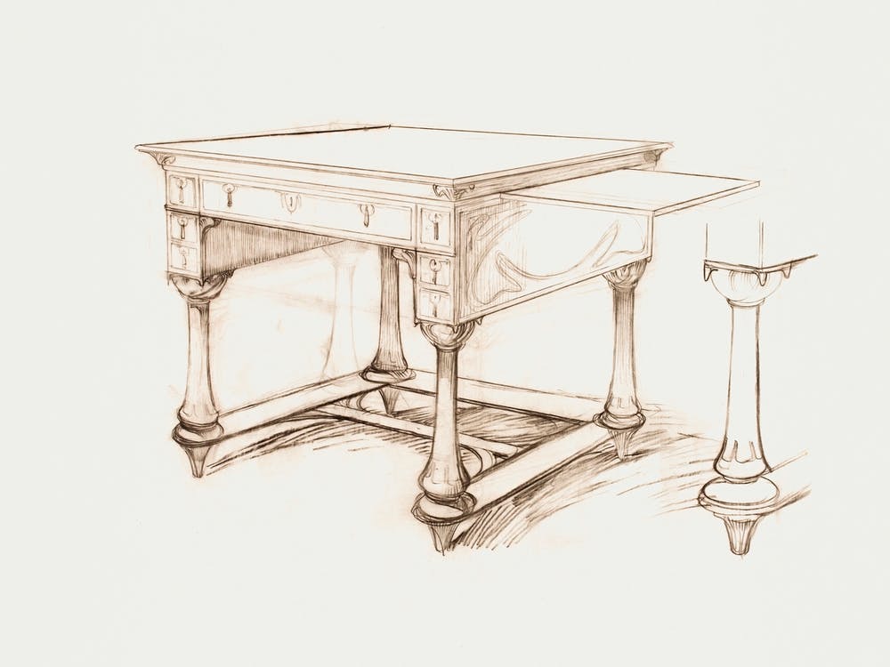 Project Of An Office Table, Alphonse Mucha