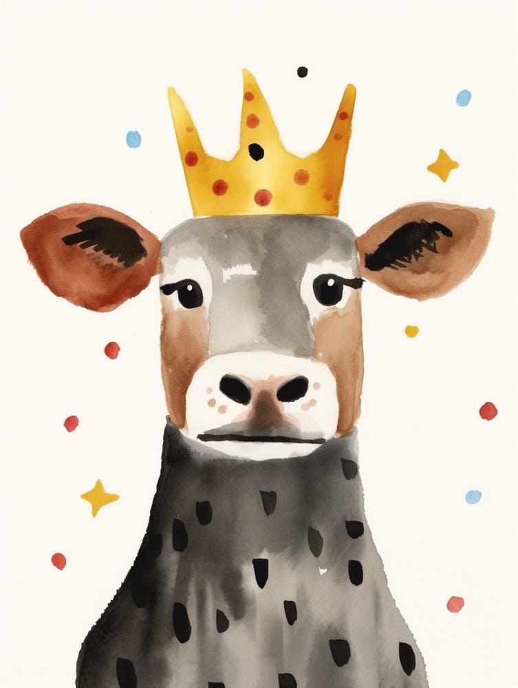 Little Cow 2 Wearing A Crown