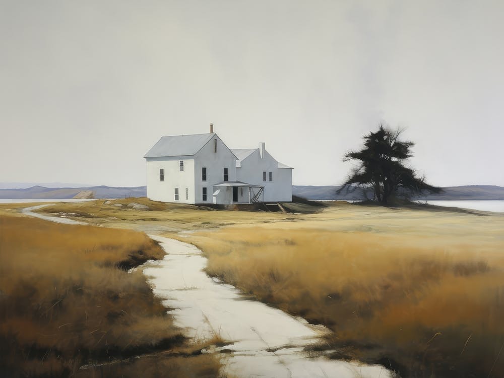 Vintage Farmhouse Painting