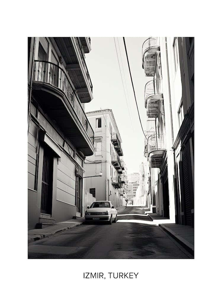 Poster Of Malaga, Spain, Photography In Black And White 1