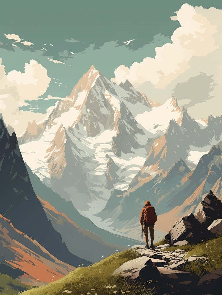 Tour De Mont Blanc France 8 Hiking Trail Landscape