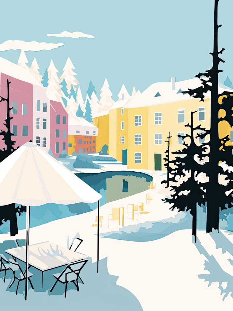 Espoo, Finland, Flat Pastels Tones Illustration 2