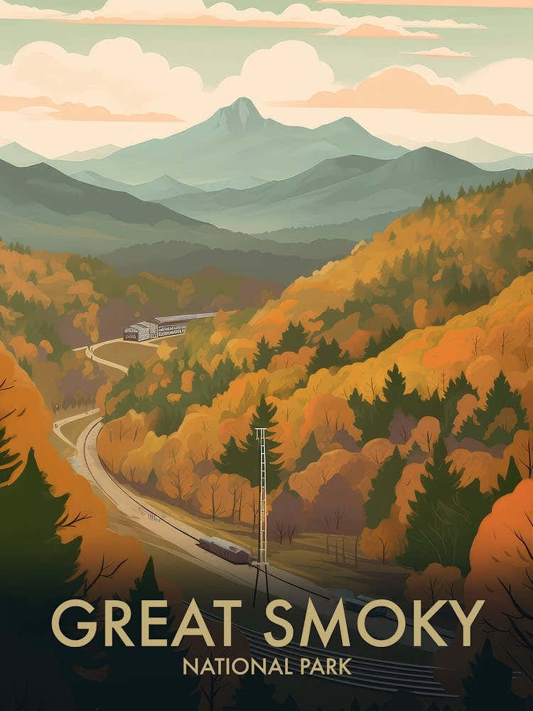 Great Smoky National Park Vintage Travel Poster 1