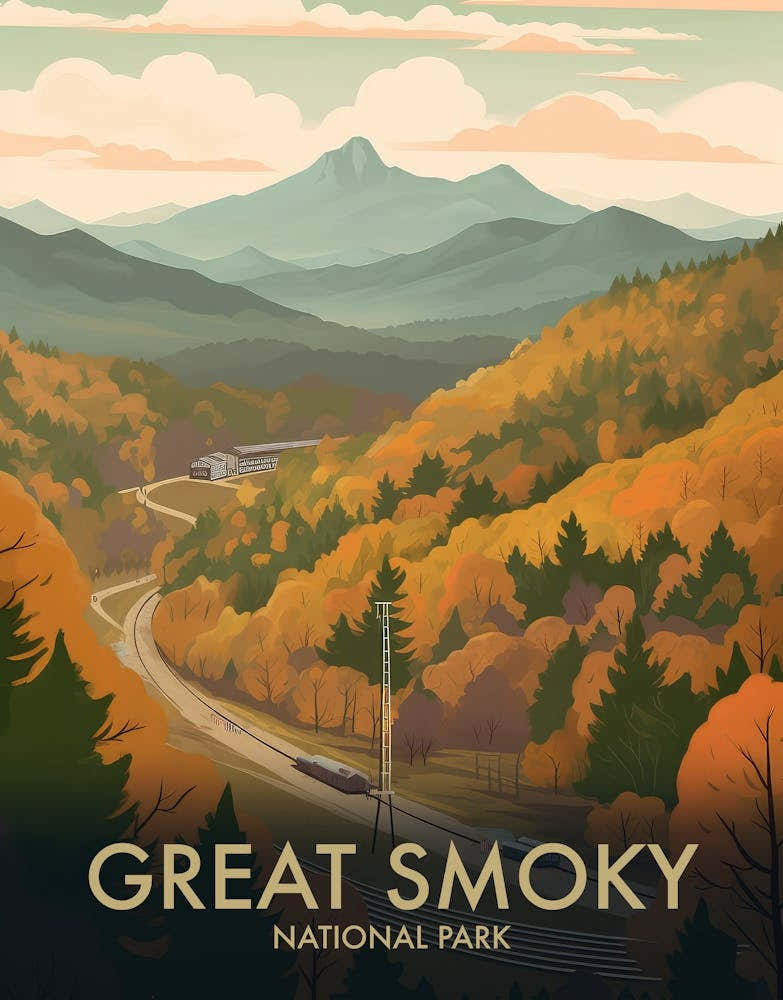 Great Smoky National Park Vintage Travel Poster 1