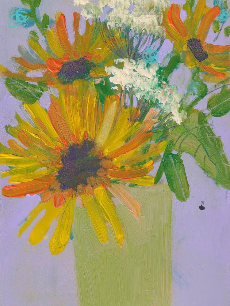 Whimsical Bouquet With Sunflower And Field Flowers