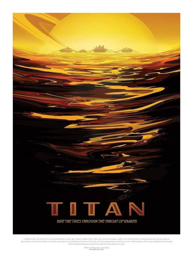 Titan Nasa Space Travel Poster