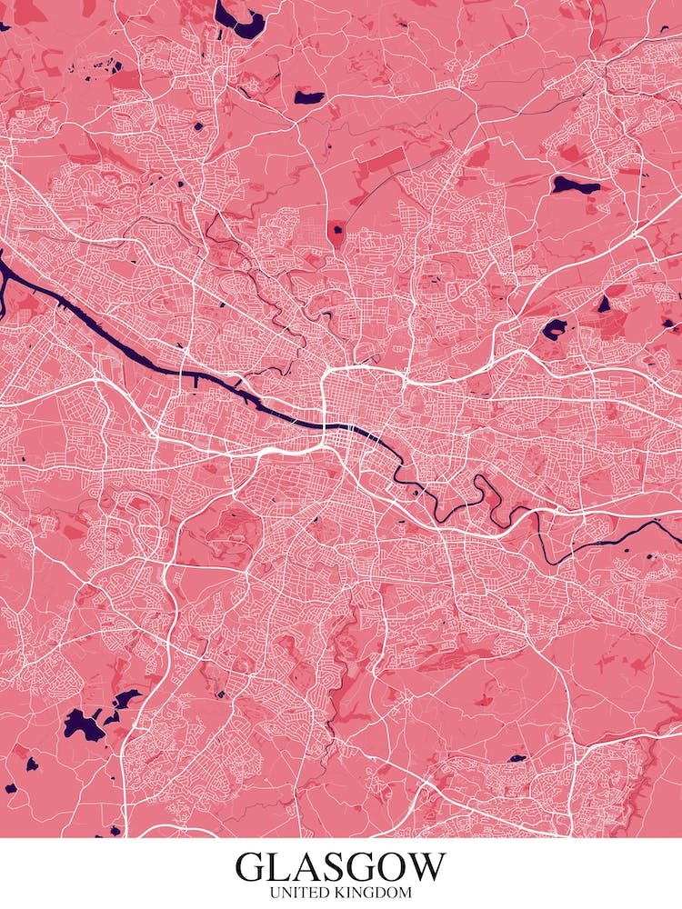 Glasgow Pink Purple Map