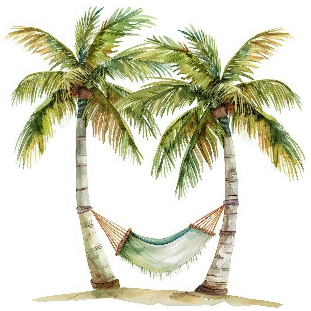 Palm Trees And Hammock 2