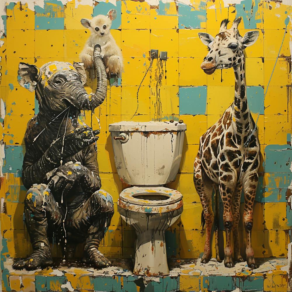 Giraffes In The Toilet 2