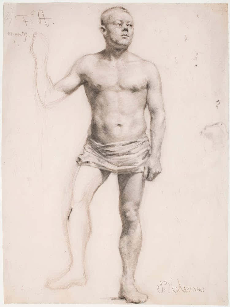 Nude Male Model (1890), Pekka Halonen