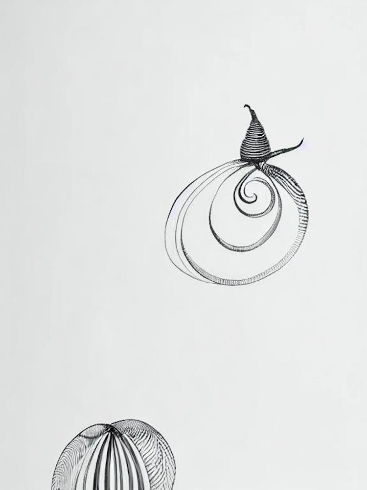Sea Snail Black & White Drawing