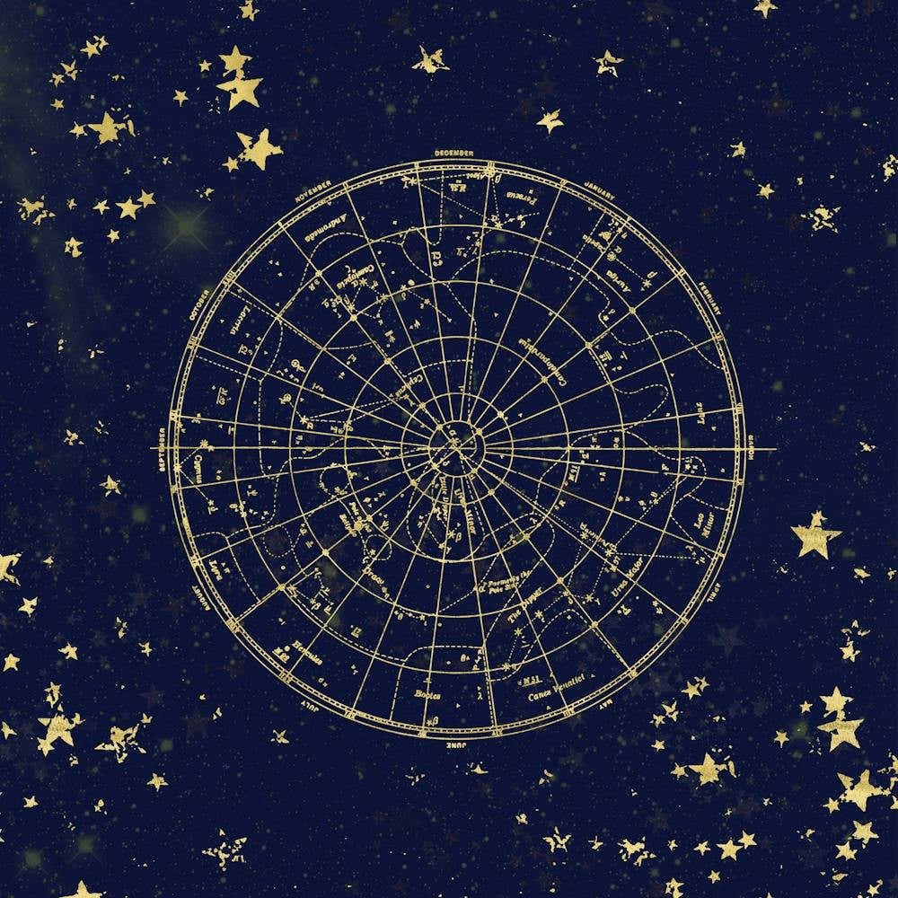 Star Map Gold And Navy II